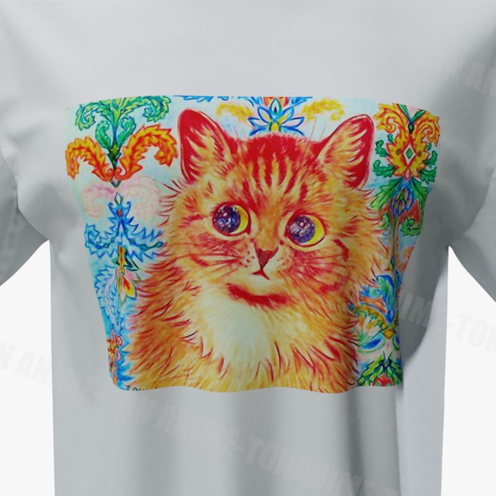 Louis Wain - Cat Art - Tshirt - Cotton